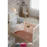 TeksNil Home Pamuklu Welsoft Bebek Yorganı 95x145 cm Pudra Yumuşak Çift Taraflı Bebek Yorgan