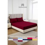 TeksNil Home | Ranforce | Pamuklu Tek / Çift Kişilik Bordo Lastikli Çarşaf | 14 Renk | Fıtted |