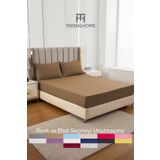 TeksNil Home | Ranforce | Pamuklu Tek / Çift Kişilik Kahverengi Lastikli Çarşaf | 14 Renk | Fıtted |