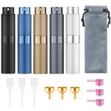 Tekson Seyahat Parfüm Atomizer Doldurulabilir 8ml (5 ADET), Seyahat Kolonya Püskürtücü Mini, Parfüm Şişesi Boş Küçük (5 Renk)