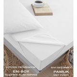 Tekstil Home 4 Köşe Lastikli Pamuklu Su Sıvı Geçirmez Yatak Koruyucu Alez Tüm Ebatlar - 160 x 200 cm - Beyaz