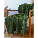 Tekstil Home Çift Taraflı Wellsoft Tv Battaniyesi 100X170CM Koltuk Şalı, Yumuşak Tüylü Peluş Polar - 100 x 170 cm - Yeşil