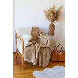 Tekstil Home Çift Taraflı Wellsoft Tv Battaniyesi 100x170cm Koltuk Şalı, Yumuşak Tüylü Peluş Polar Bej Cappicino