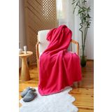 Tekstil Home Çift Taraflı Wellsoft Tv Battaniyesi 100x170cm Koltuk Şalı, Yumuşak Tüylü Peluş Polar Pembe