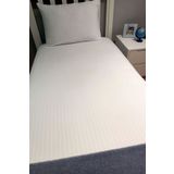 Tekstil Home Lüks Otel Serisi Beyaz Çizgili Pamuk Saten Lastikli Fitted Çarşaf Tek Kişilik & Çift Kişilik