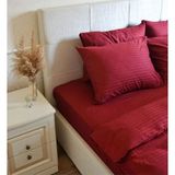 Tekstil Home Lüx Otel Serisi Çift Kişilik Pamuk Saten Nevresim Takımı Çarşaf Lastikli Fitted 160 x 200 cm - Bordo