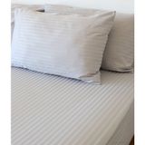Tekstil Home Lüx Otel Serisi Çift Kişilik Pamuk Saten Nevresim Takımı Çarşaf Lastikli Fitted 160 x 200 cm - Gri