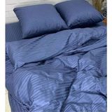 Tekstil Home Lüx Otel Serisi Çift Kişilik Pamuk Saten Nevresim Takımı Çarşaf Lastikli Fitted 160 x 200 cm - Lacivert
