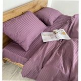 Tekstil Home Lüx Otel Serisi Çift Kişilik Pamuk Saten Nevresim Takımı Çarşaf Lastikli Fitted 160 x 200 cm - Mürdüm