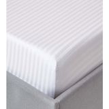 Tekstil Home Lüx Otel Serisi Çizgili Pamuk Saten Beyaz Lastikli Çarşaf Seti Tüm Ebatlar - 120 x 200