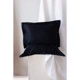 Tekstil Home Otel Serisi Çizgili Saten 83 Tel Oxfort Yastık Kılıfı 2 Adet Siyah