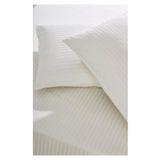Tekstil Home Satenev Renkli Serisi Lüx Çizgili Pamuk Saten Çarşaf Seti Çift Kişilik Lastikli Krem