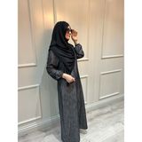 Tekstil Marketi Fermuarlı Kot Desen Ferace - 0 - Siyah - 38