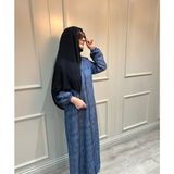 Tekstil Marketi Fermuarlı Kot Desen Ferace - Denim - 40