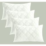 Tekstilci 4 Adet Yastık Koruyucu Kapitone Pamuk Kumaş Fermuarlı - 50 x 70 cm - Beyaz