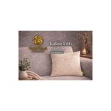 Tekstilsa Kadife Krem Kırlent Kılıfı 45x45 cm Dekoratif Koltuk Kanepe Yastık Kılıfı Fermuarlı Modern