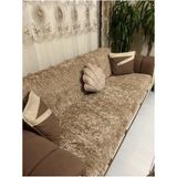 Tekstilsa Süngerli Koltuk Örtüsü Kapiçino Renk Jakar Kadife 1 Adet 210x170 cm - Kapuçino - 213 x 210 cm