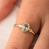 Tektaş Altın Yüzük - 14 Ayar Altın 0.90 Karat Topaz Taşlı Tek Taş Evlilik Teklifi Yüzüğü