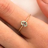 Tektaş Altın Yüzük - 14 Ayar Altın 0.90 Karat Topaz Tek Taş Evlilik Teklifi Yüzüğü - Evlilik Yüzüğü