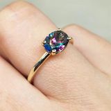 Tektaş Altın Yüzük - 14 Ayar Altın 2.60 Karat Mistik Topaz Taşlı Tek Taş Evlilik Teklifi Yüzüğü