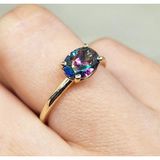 Tektaş Altın Yüzük - 14 Ayar Altın 2.60 Karat Mistik Topaz Taşlı Tek Taş Evlilik Teklifi Yüzüğü