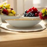 Tektava Master Chef Handmade 6lı Porselen 19 Cm Çukur Yemek Tabağı - Turuncu Renkli