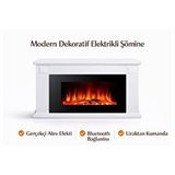 Tektes Şömine Isıtmasız Beyaz Kasalı 126 Cm Bluetoohlu