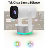 Tekvora 4K Destekli Projeksiyon | Evde Sinema Keyfi | HDMI & USB Girişli - Beyaz