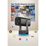 Tekvora 4K LED Android Projeksiyon | Kablosuz Aktarım | HDMI & USB | Taşınabilir Ev Sinema Projektörü