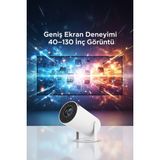 Tekvora Android 11 Akıllı Mini Projeksiyon | 4K Hd | Wi-Fi | Taşınabilir - Beyaz