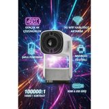 Tekvora Şarjlı 4K LED Android Projektör | 5g Wi-Fi | Powerbank | HDMI & USB | K2 - Beyaz