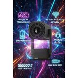 Tekvora Şarjlı 4K LED Android Projektör | 5g Wi-Fi | Powerbank | HDMI & USB | K2 - Siyah