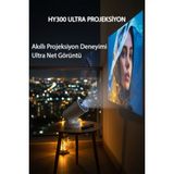 Tekvora Şarjlı Android Mini Projeksiyon | 720P Hd | Kablosuz Yansıtma | Taşınabilir Ev Sineması - Beyaz