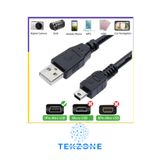 TEKZONE 4575 Mini Usb To Usb Data Şarj Kablosu 5 Pin Mini USB Usb5-Pin 2.0 Erkek A Mini 5 Pin B Piramit Uç