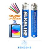 TEKZONE 🔋 Alkalin Aaaa 1.5v Pil – 2’li Paket Tablet Kalem Pili (4A) | Tüm Tablet Kalemleriyle Uyumlu 🔋