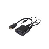 TEKZONE PROJEKSİYON İÇİN Hdmi To Vga Ses Destekli 1080p Monitör Dönüştürücü Kablo Çevirici Adaptör