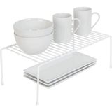 Tel Organizer Dolap Depolama Rafı 22X40CM Beyaz (2) - Siyah - Plastik - Çok Renkli
