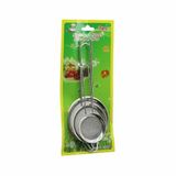 Tel Süzgeç Seti, 3 Parça, Metal Çerçeve, Metal Sap, Mini Boyutlar 5-7-8 cm, Sap Uzunluğu 8.5-10.5-10.5 cm