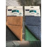 Tel Yüzeyli Sil+Kurut Çift Taraflı Mikrofiber Zor Kir Temizlik Bezi 2'li Kartela Paket 30x30 cm
