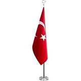 Telalı Türk Makam Bayrağı Direkli 100X150