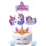 telaşe memuru 3 Yaş Unicorn Pasta Süsü - 3 Yaş Unicorn Doğum Günü Konsepti - Unicorn Kürdanlı Pasta Süsü