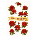 telaşe memuru Çiçek ve Gül Happy Birthday Yenilebilir Pasta Resmi Baskısı - Yenilebilir Kağıt ve Pasta Süsleri