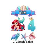 telaşe memuru Deniz Kızı Pasta Süsü Pasta Resmi Ve Baskısı 4 Yaş - Yenilebilir Pasta Süsü- Yenilebilir Kağıt Baskı