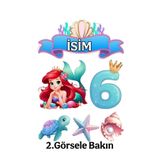 telaşe memuru Deniz Kızı Pasta Süsü Pasta Resmi Ve Baskısı 6 Yaş - Yenilebilir Pasta Süsü- Yenilebilir Kağıt Baskı