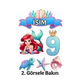 telaşe memuru Deniz Kızı Pasta Süsü Pasta Resmi Ve Baskısı 9 Yaş - Yenilebilir Pasta Süsü- Yenilebilir Kağıt Baskı