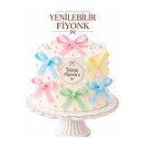 telaşe memuru Hazır Yenilebilir Kağıt Fiyonk Pasta Süsü - 6 Adet Mix Mini Fiyonk Karışık Kurdele Cupcake Süsü