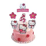 telaşe memuru Hello Kitty Pasta Süsü ve Hello Kity Temalı 4 Yaş Doğum Günü Konsepti - Kalın Kağıt Baskısı