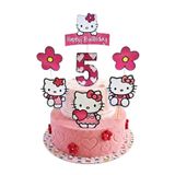 telaşe memuru Hello Kitty Pasta Süsü ve Hello Kity Temalı 5 Yaş Doğum Günü Konsepti - Kalın Kağıt Baskısı