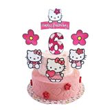 telaşe memuru Hello Kitty Pasta Süsü ve Hello Kity Temalı 6 Yaş Doğum Günü Konsepti - Kalın Kağıt Baskısı