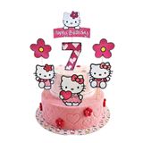 telaşe memuru Hello Kitty Pasta Süsü ve Hello Kity Temalı 7 Yaş Doğum Günü Konsepti - Kalın Kağıt Baskısı